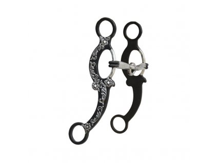 Westernové udidlo Black Satin Floral