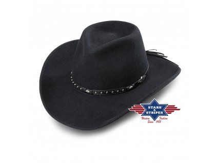 Westernový klobouk Stars & Stripes Reno černý