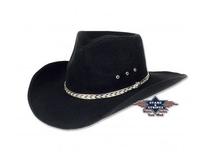 Westernový klobouk Stars & Stripes Kansas černý
