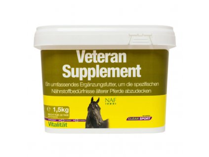 NAF Veteran supplement, krmný doplněk s MSM a probiotiky speciálně pro starší koně, kyblík 1,5 kg