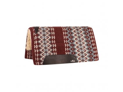 westernpad classic equine sensorflex wool top pad 86 x 96 cm weinrot hellblau