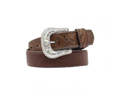 Westernový opasek Flower tooling Brown
