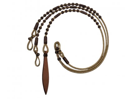 Romal reins rawhide s hnědými oplety