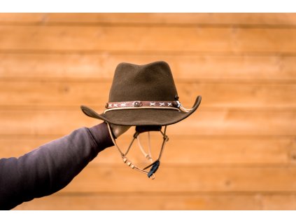 Westernová klobouková helma Hat-line Smokey brown