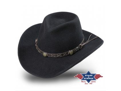 Westernový klobouk Stars & Stripes Walker černý
