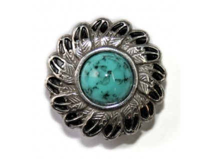 Náhradní westernové concho s tyrkysovým kamínkem