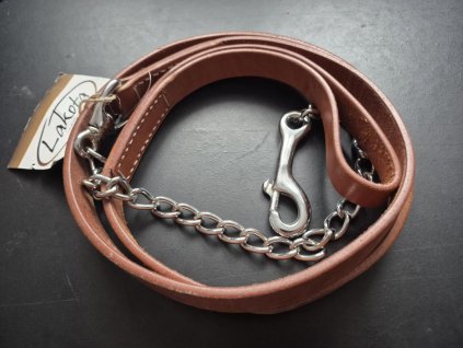 Kožené vodítko s řetízkem Lakota