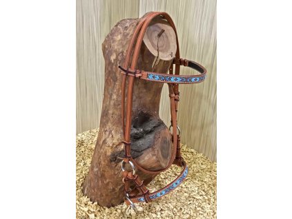 Westernový sidepull zdobený modrými korálky,x-full/full