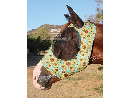 Professional's Choice Comfort Fit Lycra Fly Mask SUNFLOWER - maska proti hmyzu