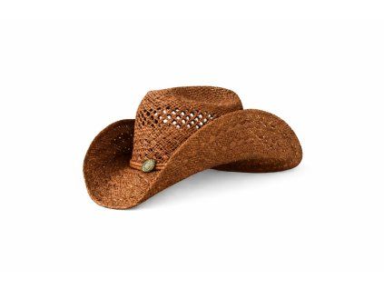 slaměný klobouk v hnědé barvě