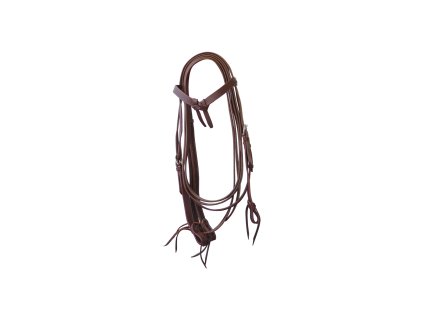 Westernová uzdečka s uzlíkem, set s otěžemi, hnědá