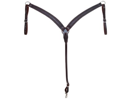 Westernový poprsák, snake tooling Pool's, brown. Velikost QH