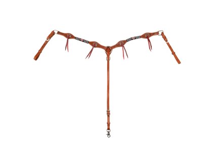 Westernový poprsák DeLuxe se střapci Pool's, natural. Velikost QH