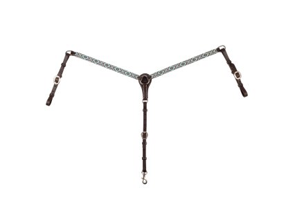 Westernová poprsák Diamonds Beaded Pool's, dark brown. Velikost QH