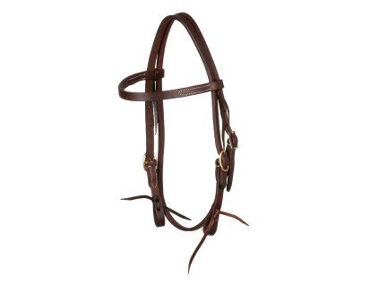 Uzdečka Platinum Pro Double Buckle, tmavě hnědá