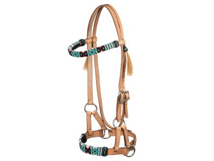 Sidepull zdobený korálky, natural