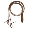 Romal Flat otěže ploché, zdobené rawhide opletem, hnědá