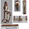 Premium Show halter ohlávka s vodítkem, středně hnědá s silver/gold doplňky