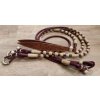 Romal reins floral/basket tools, burgundy
