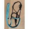 Provazová ohlávka jezdecká s otěžemi, Modročerná FULL