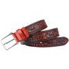 Westernový opasek Flower tooling, red brown