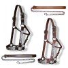 Show halter ohlávka s vodítkem, tmavě hnědá se silver doplňky