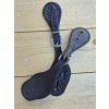Řemínky ke špornám US Leder Flower tooling, dark brown