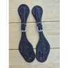 Řemínky ke špornám US Leder Flower tooling, dark brown