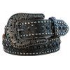 Westernový opasek s kamínky Black