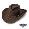 Westernový klobouk Stars & Stripes Reno hnědý