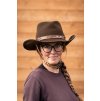 Westernová klobouková helma Hat-line Smokey brown