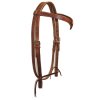 Westernová uzdečka s V čelenkou, střední hnědá