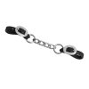 Westernový kožený podbradní řemínek s řetízkem, výrazné spony, Lakota, Black