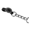 Westernový kožený podbradní řemínek s řetízkem, výrazné spony, Lakota, Black
