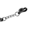 Westernový kožený podbradní řemínek s řetízkem, výrazné spony, Lakota, Black