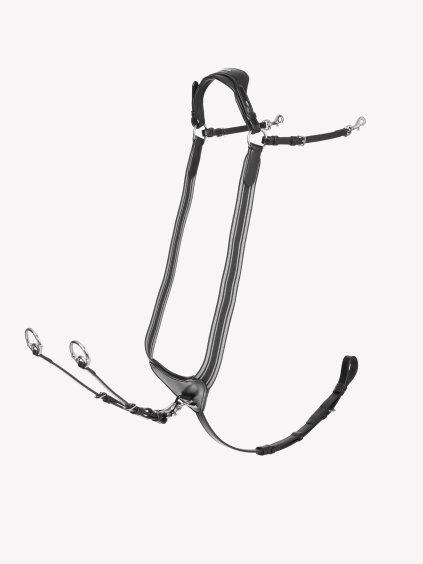 Arika Elasticated Breastplate Black/Silver (Velikost Full)