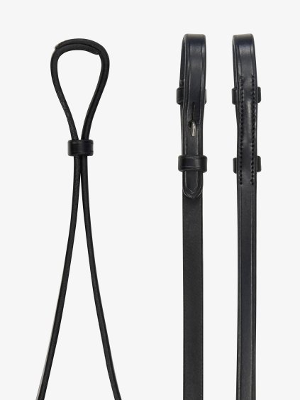 Curb Rein Black/Silver (Velikost Pony)