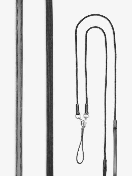Leather Draw Reins Black (Velikost One Size)