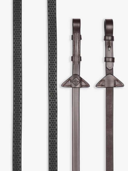 Soft Rubber Reins Havana/Silver (Velikost Pony)