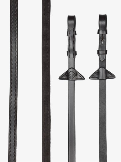 Rubber Half lined Reins Brown/Silver (Velikost Pony)