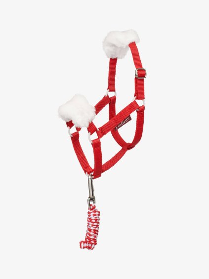 Hobby Horse Christmas Headcollar & Leadrope Red (Velikost One Size)