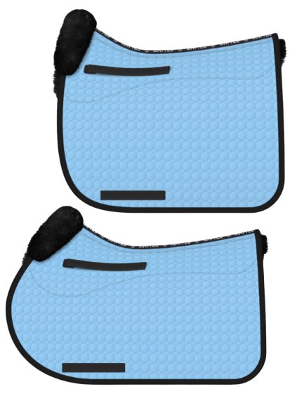 Podsedlová dečka s beránkem zespodu Mattes Square Pad Light Blue