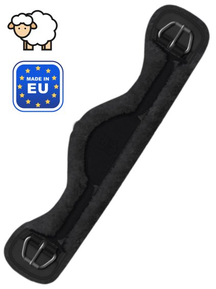 Westernový podbřišník s pravým beránkem Mattes Asymmetric SLIM LINE Graphite