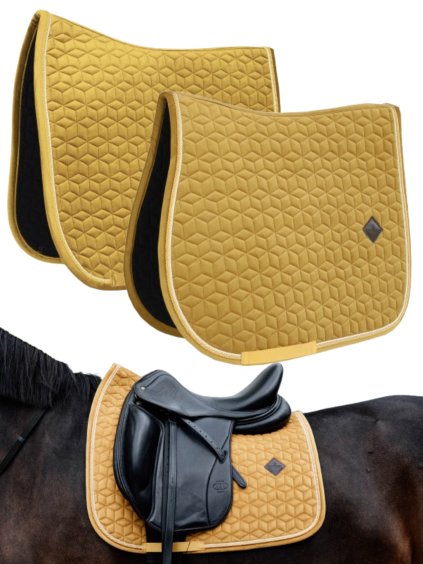 Sametová podsedlová dečka Kentucky Velvet Mustard (VS/DR)