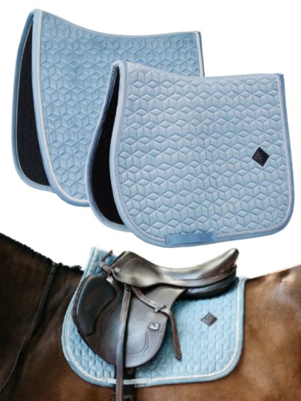 Sametová podsedlová dečka Kentucky Velvet Light Blue (VS/DR)