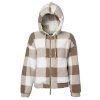 chess fuzzy hoodie brown white f