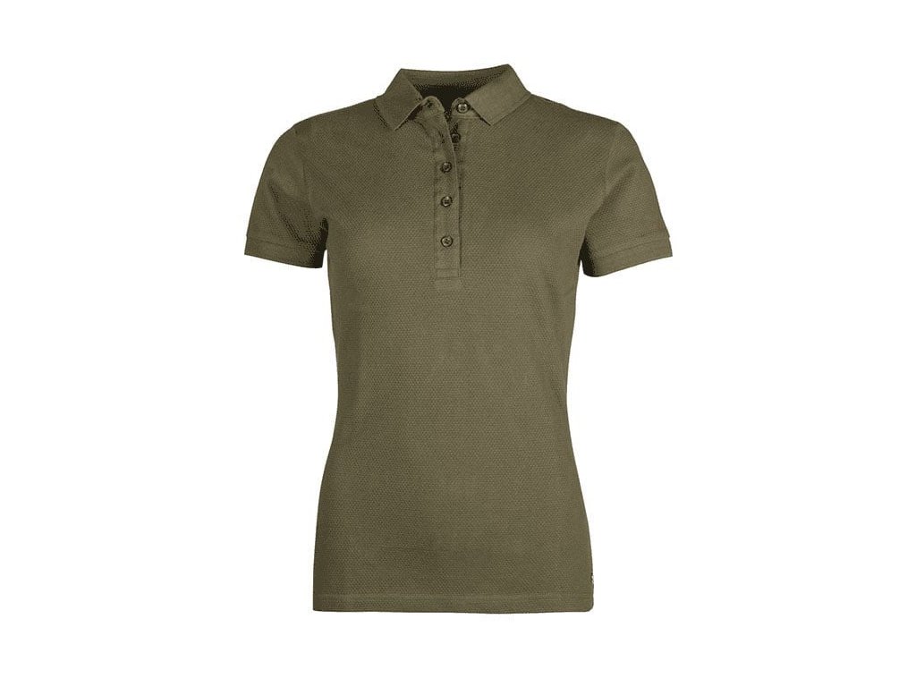 Dámské tričko HKM s límečkem Elisa - khaki, L
