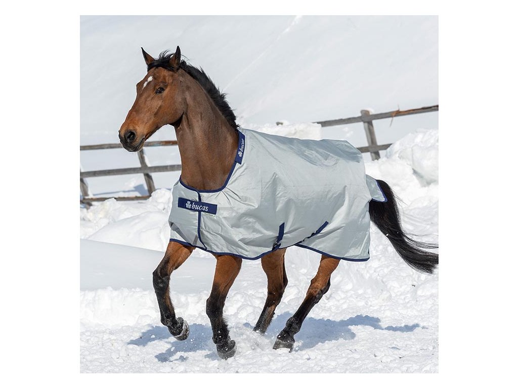 Výběhová deka BUCAS Power Turnout Medium, stříbrná, 115 cm