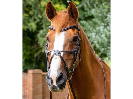 PREMIER EQUINE Uzdečka Glorioso s mexickým nánosníkem - hnědá, COB (AP 25 DOPRODEJ)