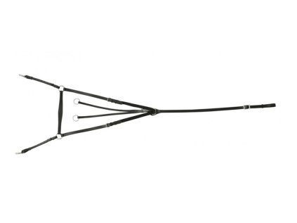 RIDING WORLD Poprsník tříbodový kožený - černý, FULL